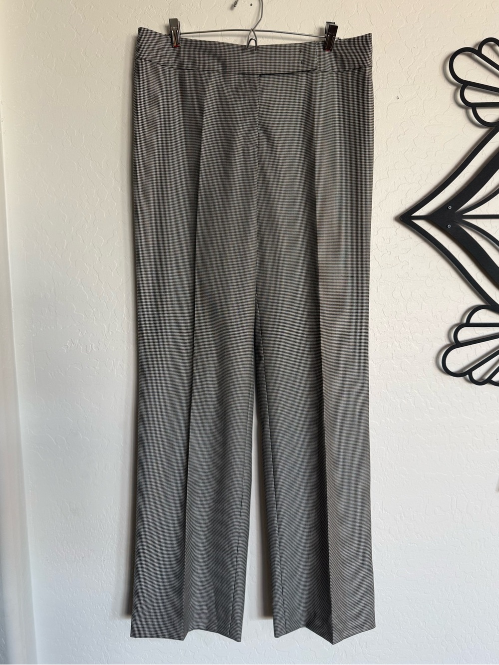 ESCADA Vintage Wool Silk Micro Houndstooth Tailored Trousers Pants - 38 US 6/8
